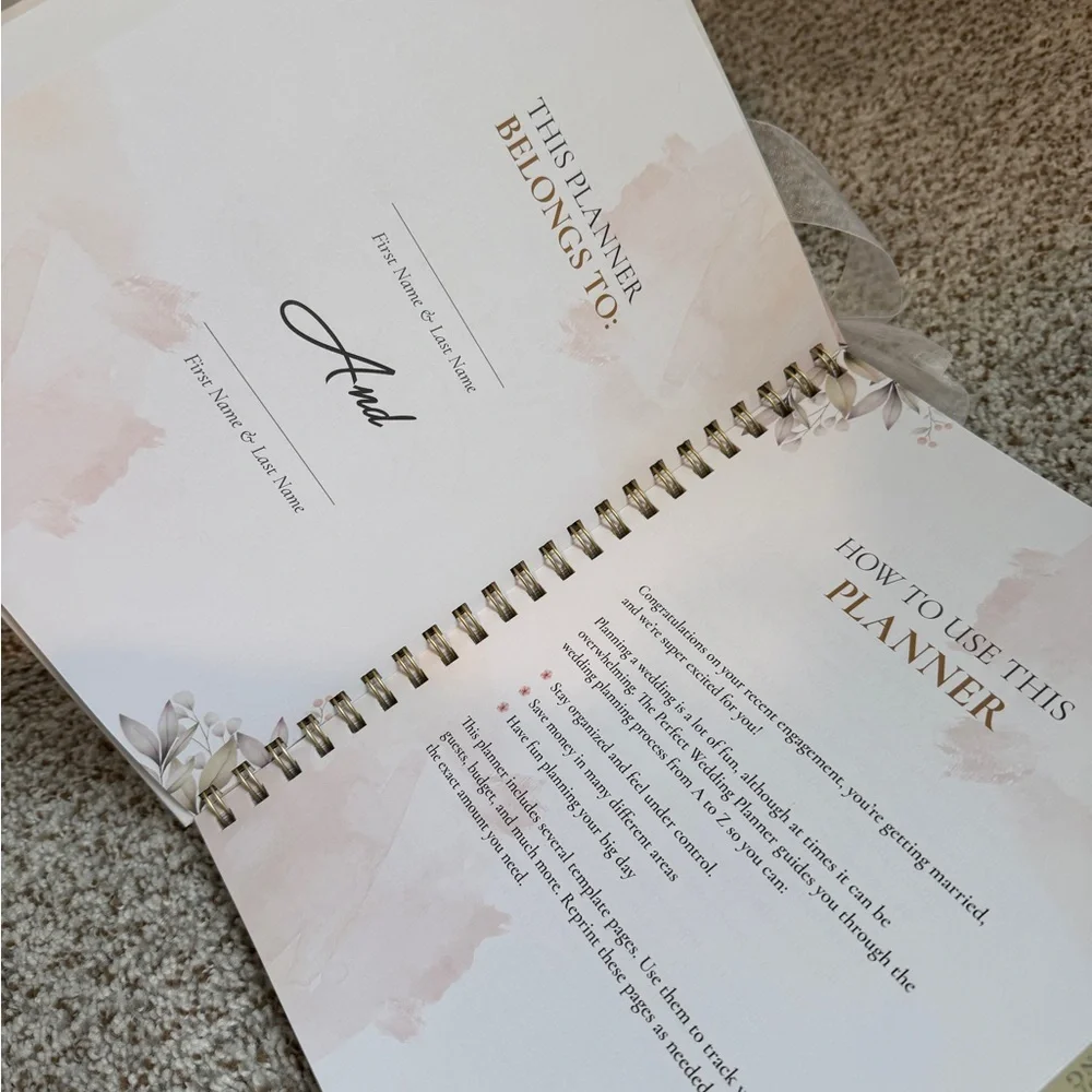 Floral Wedding Planner with His/Her Vow Books